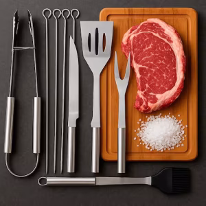 Kit de utensílios para churrasco