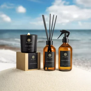 Kit de aromatizadores e velas perfumadas